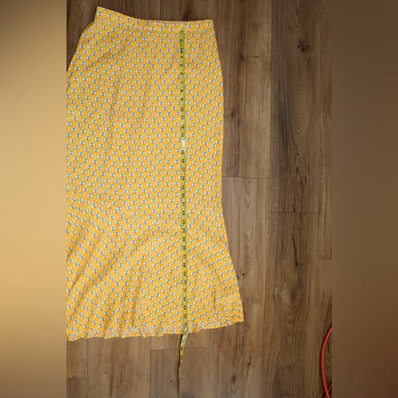 Rhode Limited Edition Yellow Floral Midi Skirt Retro Print Women’s Small - Picture 6 of 6